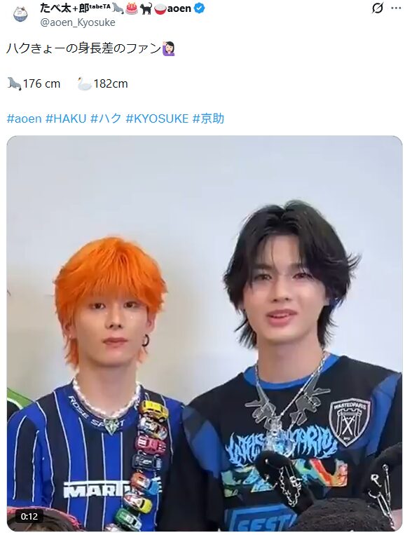 aoen メンバー身長